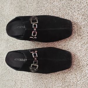 Aerosoles black heel clog